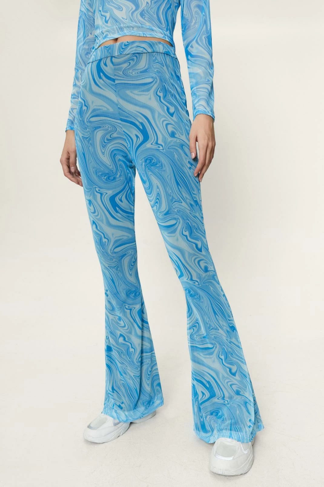 Swirling Marble Print Flared Pants 2 Swirling Marble Print Flared Pants - Image 2