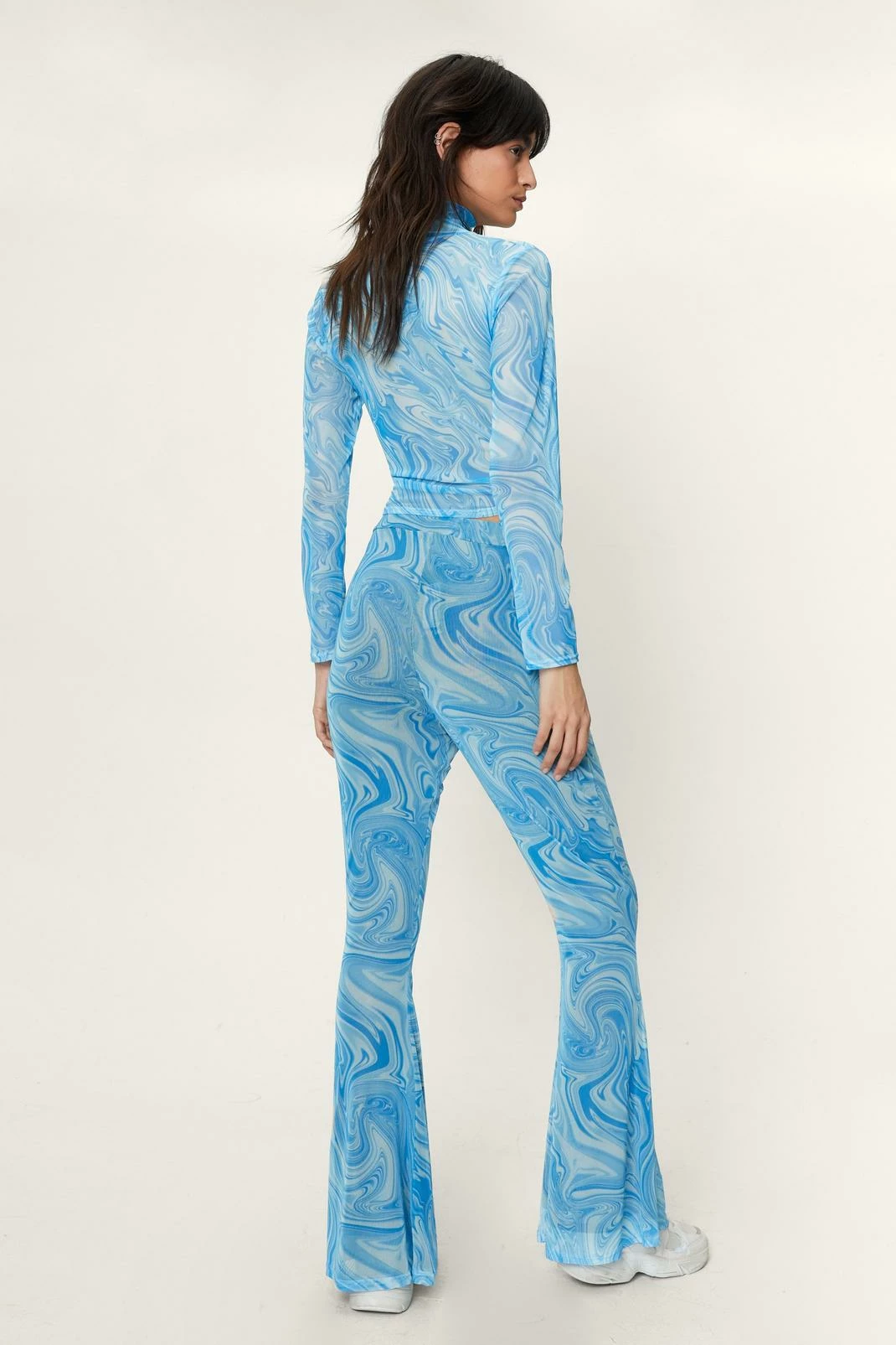 Swirling Marble Print Flared Pants 3 Swirling Marble Print Flared Pants - Image 3