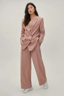 Double Pleated Tailored Pants -Nasty Gal Sales Store Sales womens blush double pleated tailored pants 1