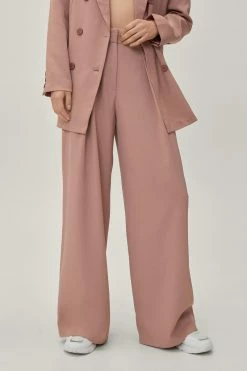 Double Pleated Tailored Pants -Nasty Gal Sales Store Sales womens blush double pleated tailored pants 3