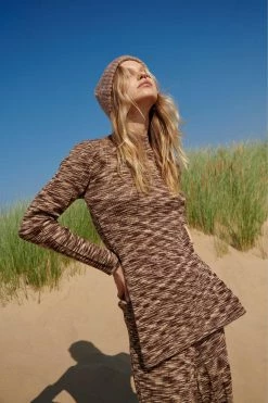 Knitted Striped Split Side Top And Pants Set 7 Knitted Striped Split Side Top And Pants Set -Nasty Gal Sales Store Sales womens brown knitted striped split side top and pants set 3