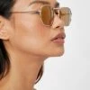 Tinted Lense Round Slim Sunglasses