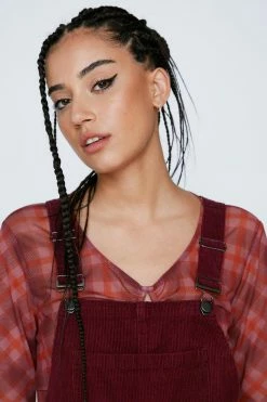 Cord Pocket Front Overall Mini Dress 11 Cord Pocket Front Overall Mini Dress -Nasty Gal Sales Store Sales womens burgundy cord pocket front overall mini dress 4