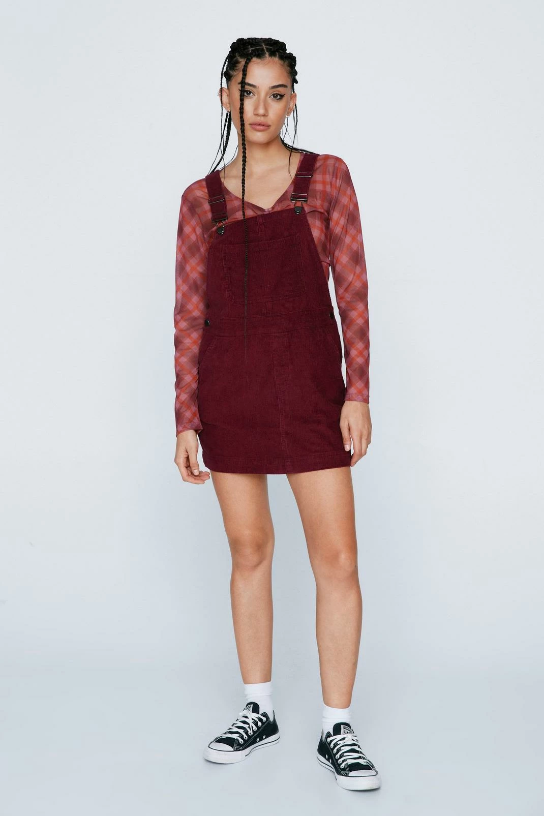 Cord Pocket Front Overall Mini Dress 4 Cord Pocket Front Overall Mini Dress - Image 4