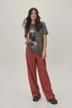 Tie Waist Tailored Wide Leg Pants -Nasty Gal Sales Store Sales womens burgundy tie waist tailored wide leg pants 5