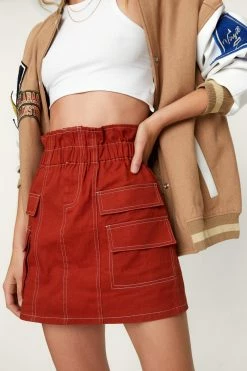 Waist Detail Cargo Mini Skirt 9 Waist Detail Cargo Mini Skirt -Nasty Gal Sales Store Sales womens burnt20orange waist detail cargo mini skirt 2