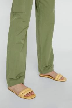 Faux Leather Padded Double Strap Mules