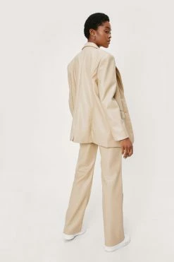 Faux Leather Tailored Straight Leg Pants 6 Faux Leather Tailored Straight Leg Pants -Nasty Gal Sales Store Sales womens butter faux leather tailored straight leg pants 2