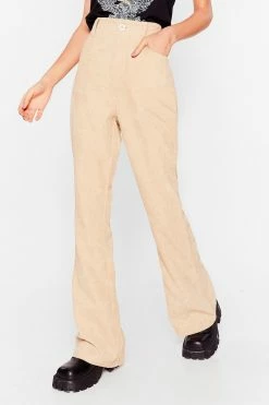 All A-cord High-Waisted Flare Pants -Nasty Gal Sales Store Sales womens camel corduroy high waisted flare pants 2