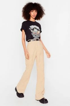 All A-cord High-Waisted Flare Pants -Nasty Gal Sales Store Sales womens camel corduroy high waisted flare pants 3