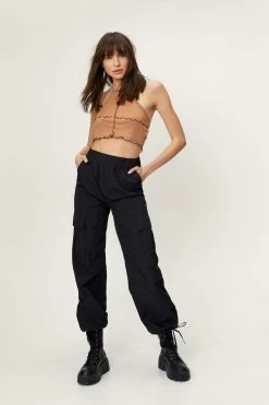Exposed Seam Halterneck Cropped Top