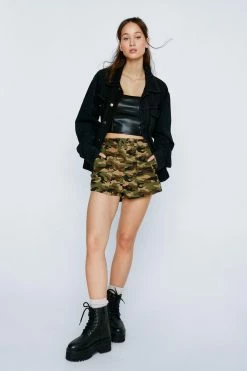 Petite Camo Short -Nasty Gal Sales Store Sales womens camo petite camo short 1 3