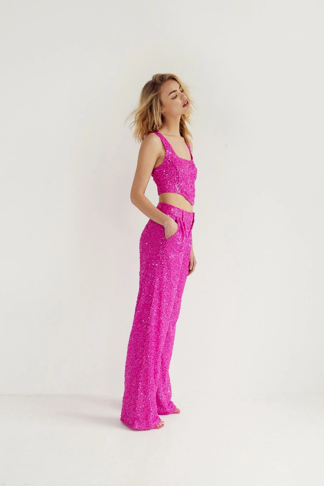Tailored Sequin Wide Leg Pants 2 Tailored Sequin Wide Leg Pants - Image 2