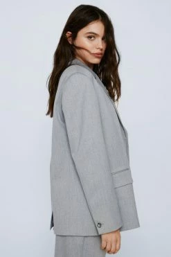 Premium Charcoal Melange Tailored Blazer