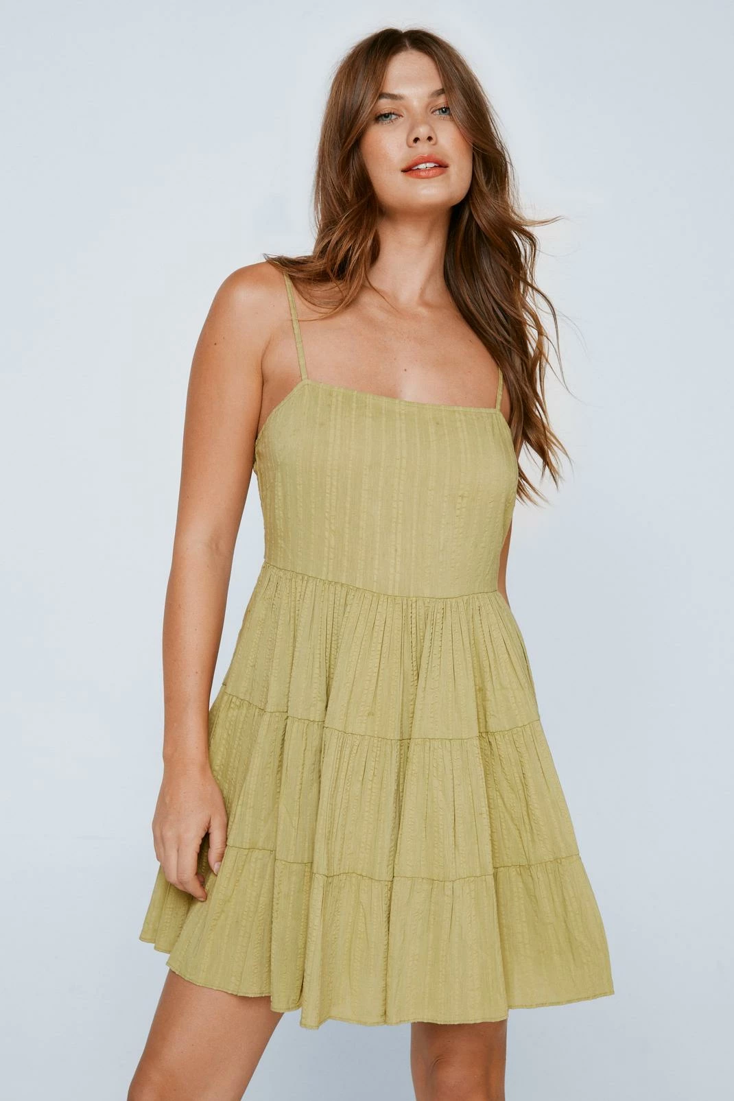 Cotton Seersucker Tassel Cover Up Mini Dress 6 Cotton Seersucker Tassel Cover Up Mini Dress - Image 6