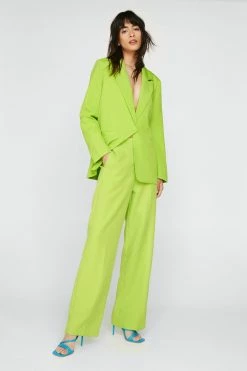Premium Wide Leg Tailored Pants 19 Premium Wide Leg Tailored Pants -Nasty Gal Sales Store Sales womens chartreuse premium wide leg tailored pants 6
