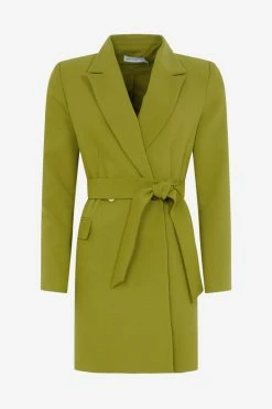 Warehouse Double Breasted Blazer Dress -Nasty Gal Sales Store Sales womens chartreuse warehouse double breasted blazer dress 2