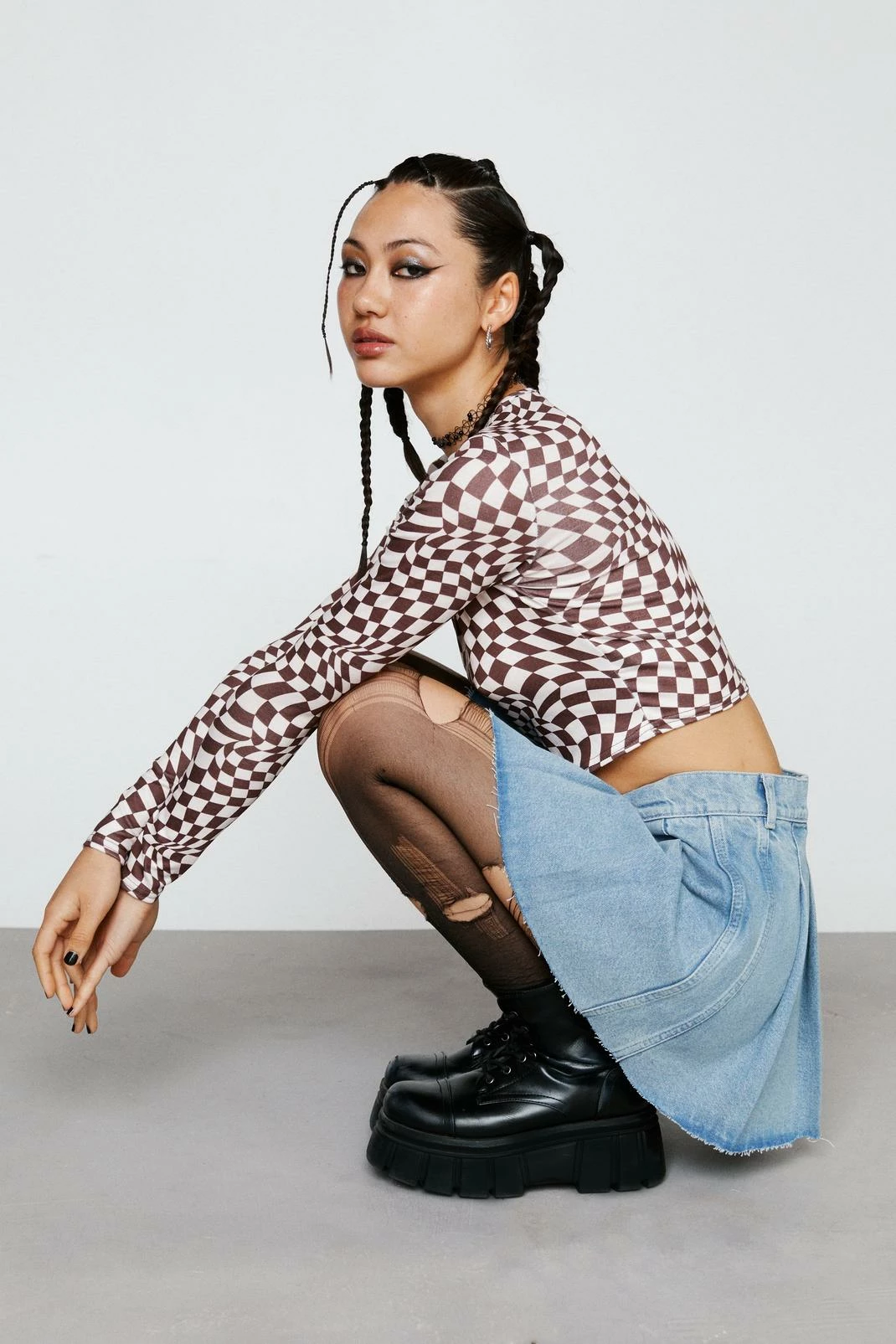 Checkerboard Cropped Top 2 Checkerboard Cropped Top - Image 2