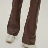Faux Leather Fit And Flare Low Rise Pants