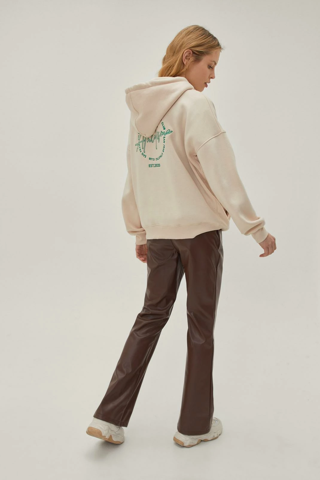 Faux Leather Fit And Flare Low Rise Pants 3 Faux Leather Fit And Flare Low Rise Pants - Image 3