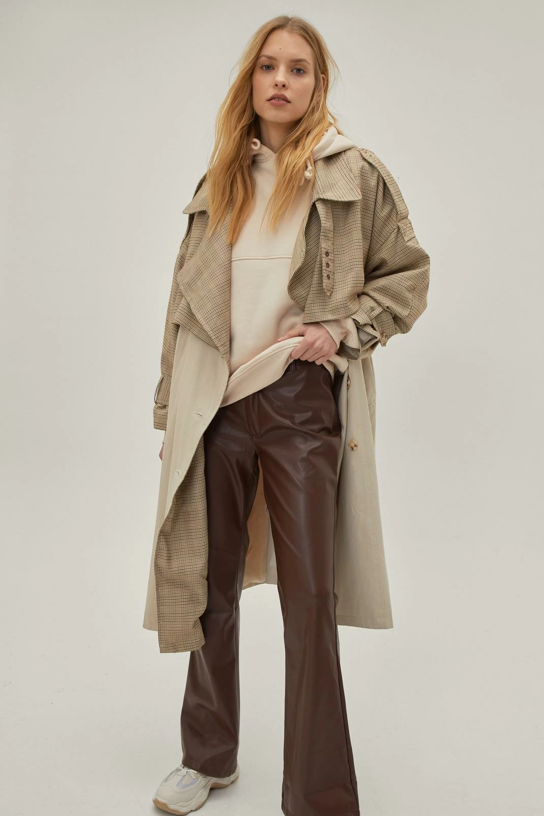 Faux Leather Fit And Flare Low Rise Pants 4 Faux Leather Fit And Flare Low Rise Pants - Image 4
