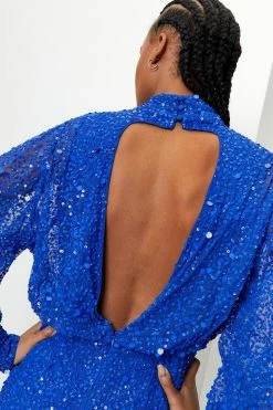 Balloon Sleeve Sequin Embellished Mini Dress 15 Balloon Sleeve Sequin Embellished Mini Dress -Nasty Gal Sales Store Sales womens cobalt balloon sleeve sequin embellished mini dress 5