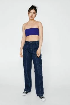 Bandeau Bralette Crop Top -Nasty Gal Sales Store Sales womens cobalt bandeau bralette crop top 1