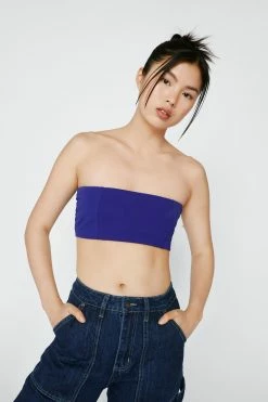 Bandeau Bralette Crop Top -Nasty Gal Sales Store Sales womens cobalt bandeau bralette crop top