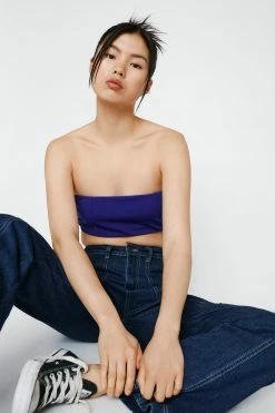 Bandeau Bralette Crop Top -Nasty Gal Sales Store Sales womens cobalt bandeau bralette crop top 3