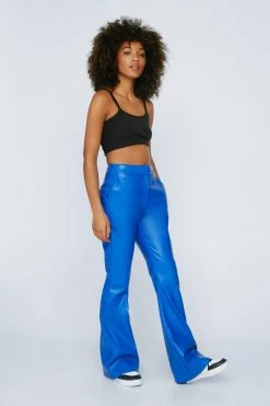 Faux Leather Flared Pants