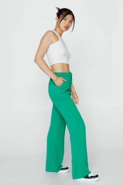 Low Waisted Wide Leg Tailored Pants