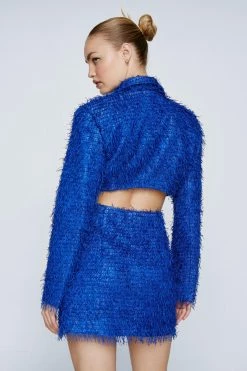 Tassel Cinched Waist Tailored Blazer Dress -Nasty Gal Sales Store Sales womens cobalt tassel cinched waist tailored blazer dress 6
