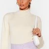 Open Tie Back Knitted Turtleneck Top