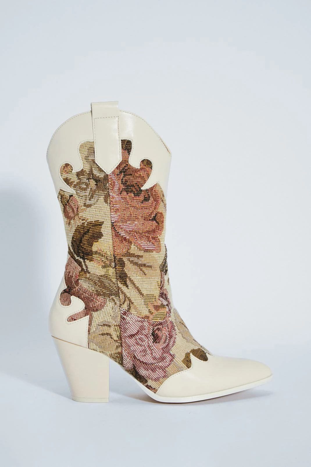 Faux Leather Floral Embriodered Wetsern Boot 2 Faux Leather Floral Embriodered Wetsern Boot - Image 2