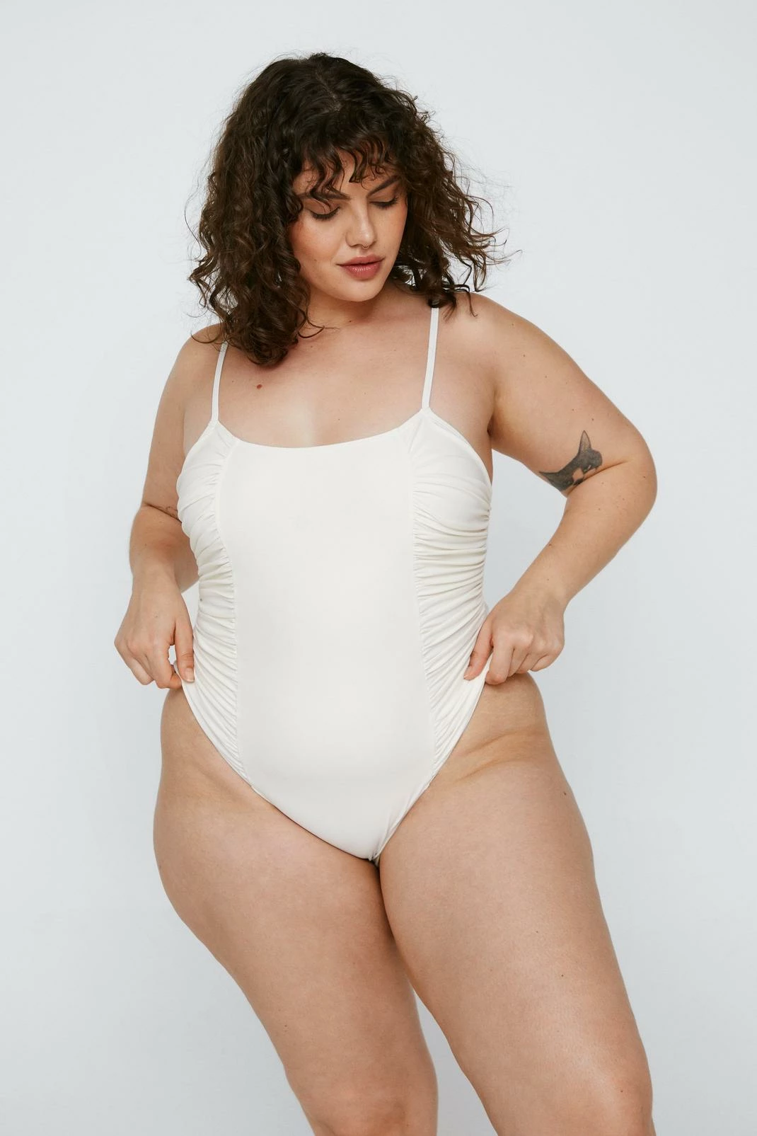 Plus Size Recycled Polyester Ruched Swimsuit 1 Plus Size Recycled Polyester Ruched Swimsuit