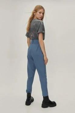 Adjustable Belted Tailored Peg Pants -Nasty Gal Sales Store Sales womens dark20blue adjustable belted tailored peg pants 2