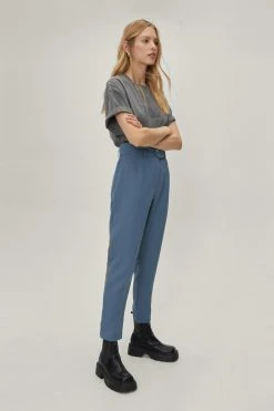 Adjustable Belted Tailored Peg Pants