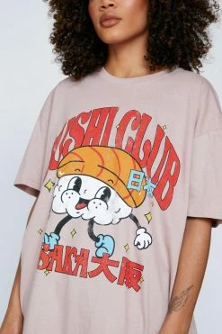 Alternative view of Extreme Oversized Sushi Club Graphic T-shirt