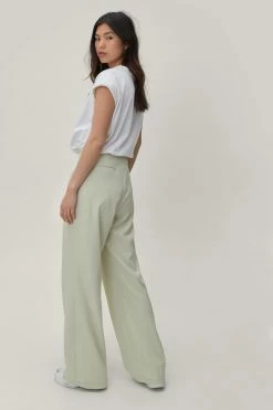 Pleat Front Super Wide Leg Pants -Nasty Gal Sales Store Sales womens ecru pleat front super wide leg pants 2
