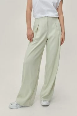 Pleat Front Super Wide Leg Pants -Nasty Gal Sales Store Sales womens ecru pleat front super wide leg pants