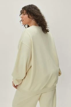 Plus Size Active Society Embroidered Sweatshirt 9 Plus Size Active Society Embroidered Sweatshirt -Nasty Gal Sales Store Sales womens ecru plus size active society embroidered sweatshirt 2