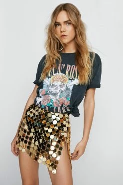 Disc Chainmail Sequin Mini Skirt 20 Disc Chainmail Sequin Mini Skirt -Nasty Gal Sales Store Sales womens gold disc chainmail sequin mini skirt 1