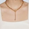 Jewel Drop Chain Link Necklace