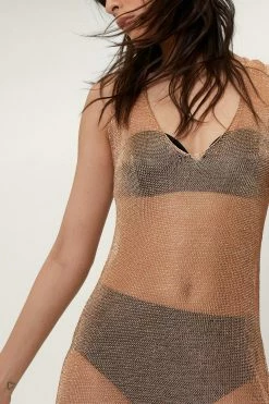 Alternative view of Metallic Yarn Knitted Maxi Dress