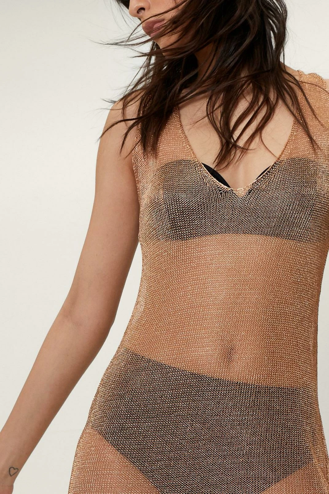 Metallic Yarn Knitted Maxi Dress 2 Metallic Yarn Knitted Maxi Dress - Image 2