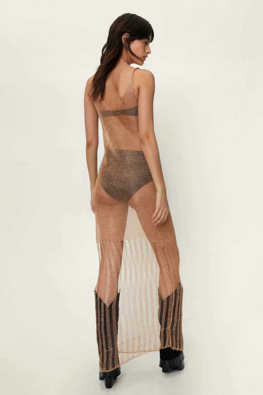 Metallic Yarn Knitted Maxi Dress 3 Metallic Yarn Knitted Maxi Dress - Image 3