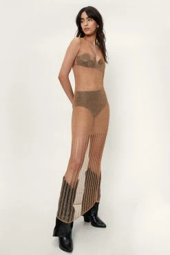 Metallic Yarn Knitted Maxi Dress