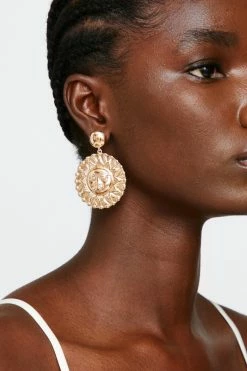 Sun Charm Drop Earrings