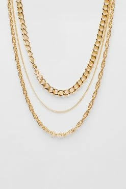 Triple Layered Chunky Chain Necklace 5 Triple Layered Chunky Chain Necklace -Nasty Gal Sales Store Sales womens gold triple layered chunky chain necklace 1