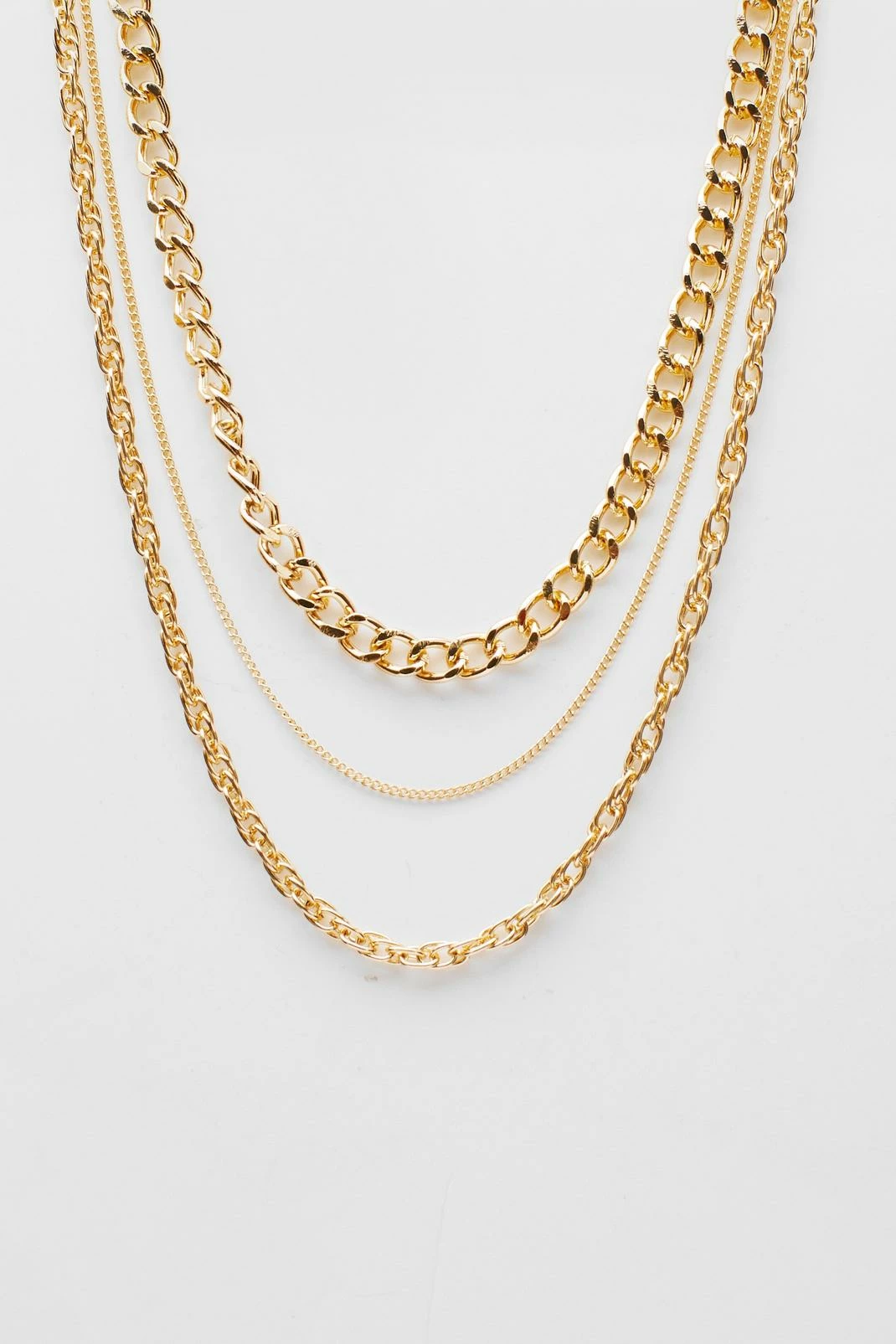 Triple Layered Chunky Chain Necklace 2 Triple Layered Chunky Chain Necklace - Image 2